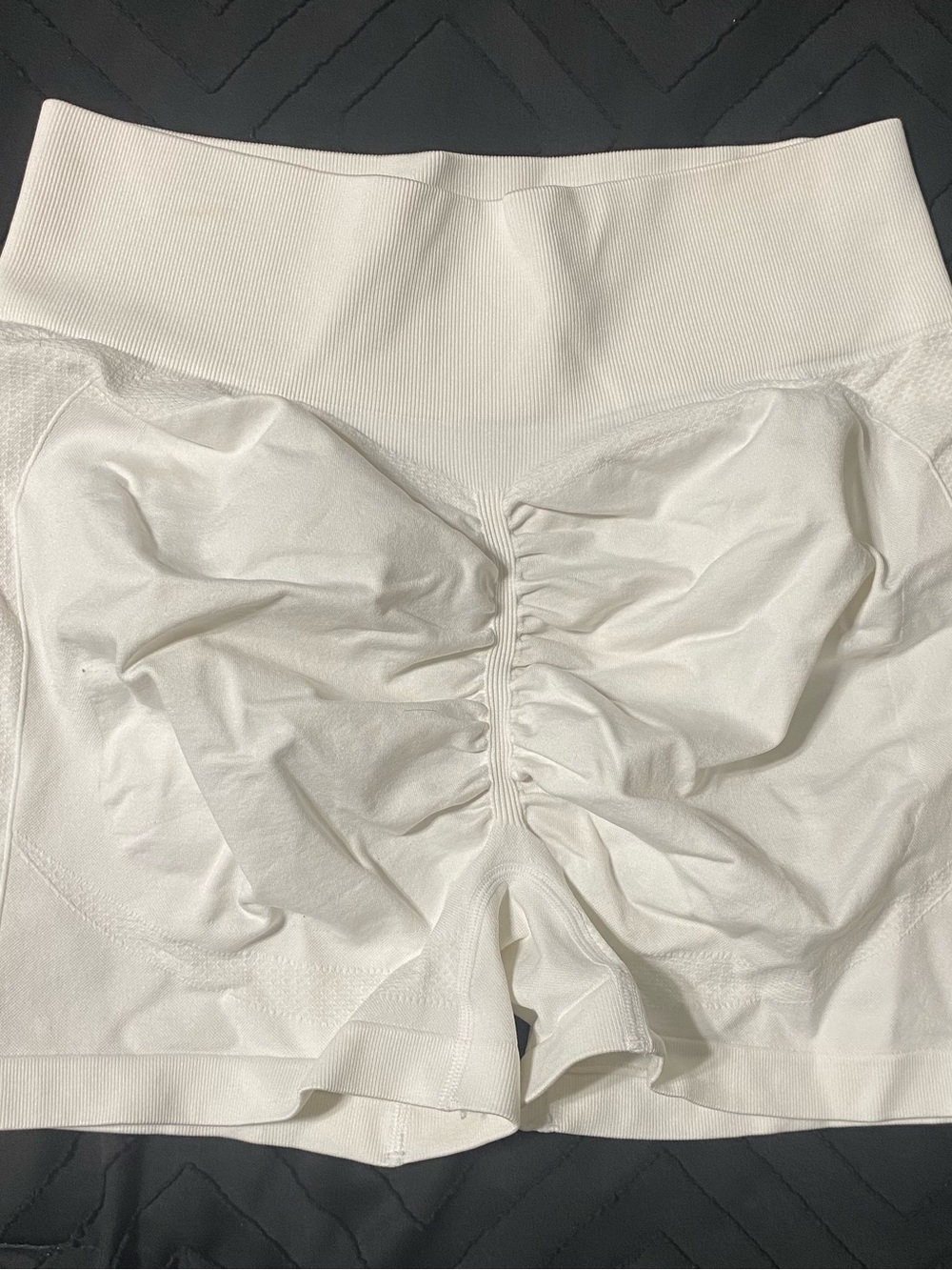 White Scrunchbutt Active Shorts